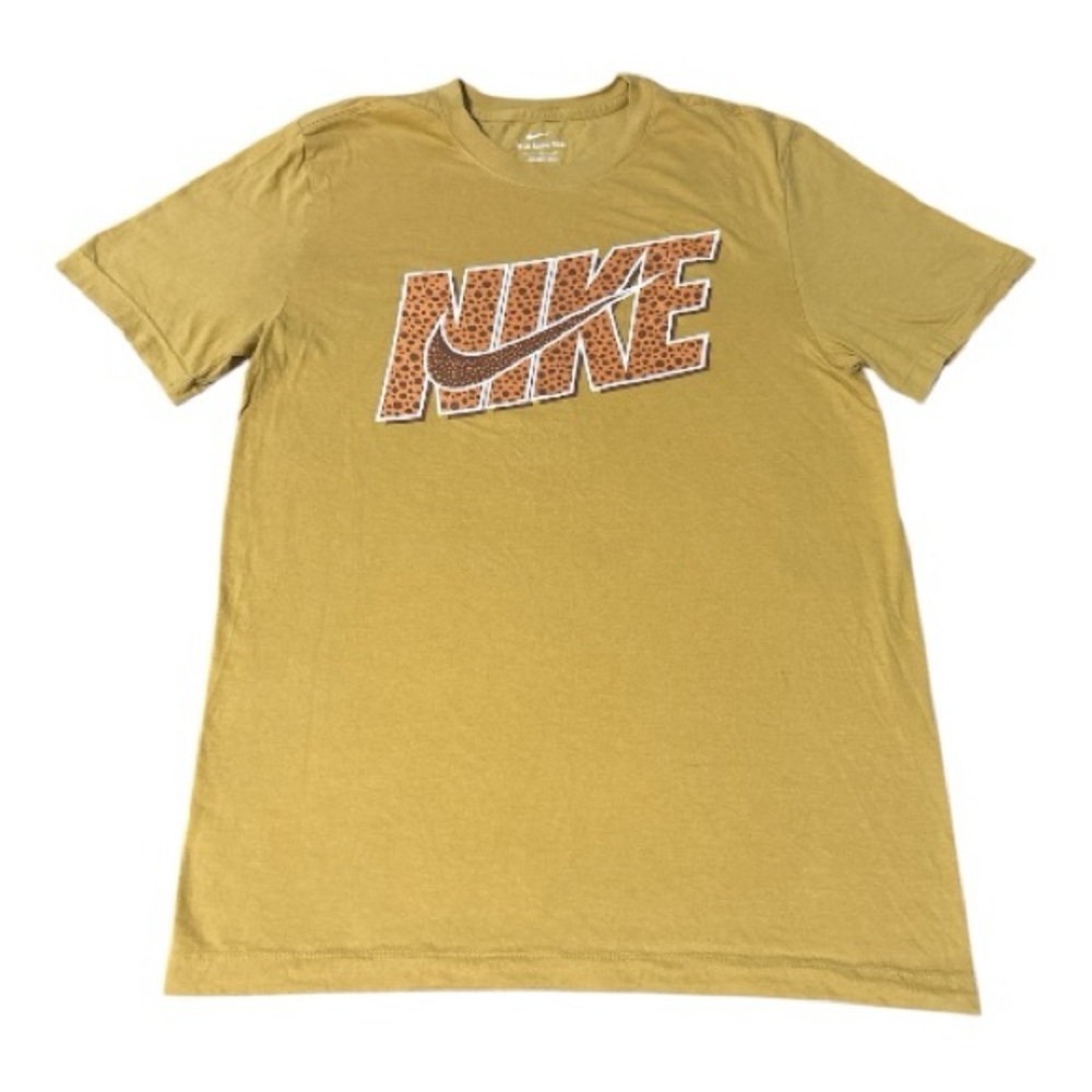Nike Sportswear Futura T-Shirt in elemental gold with a print logo